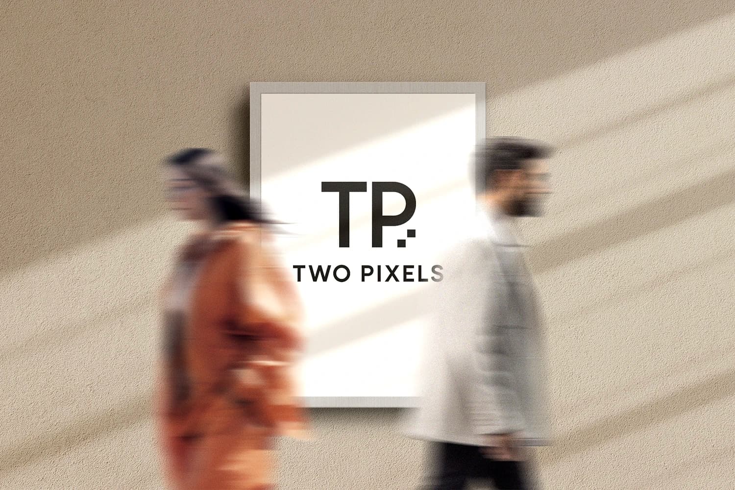 An image of two people and the two pixels logo in the about section hero