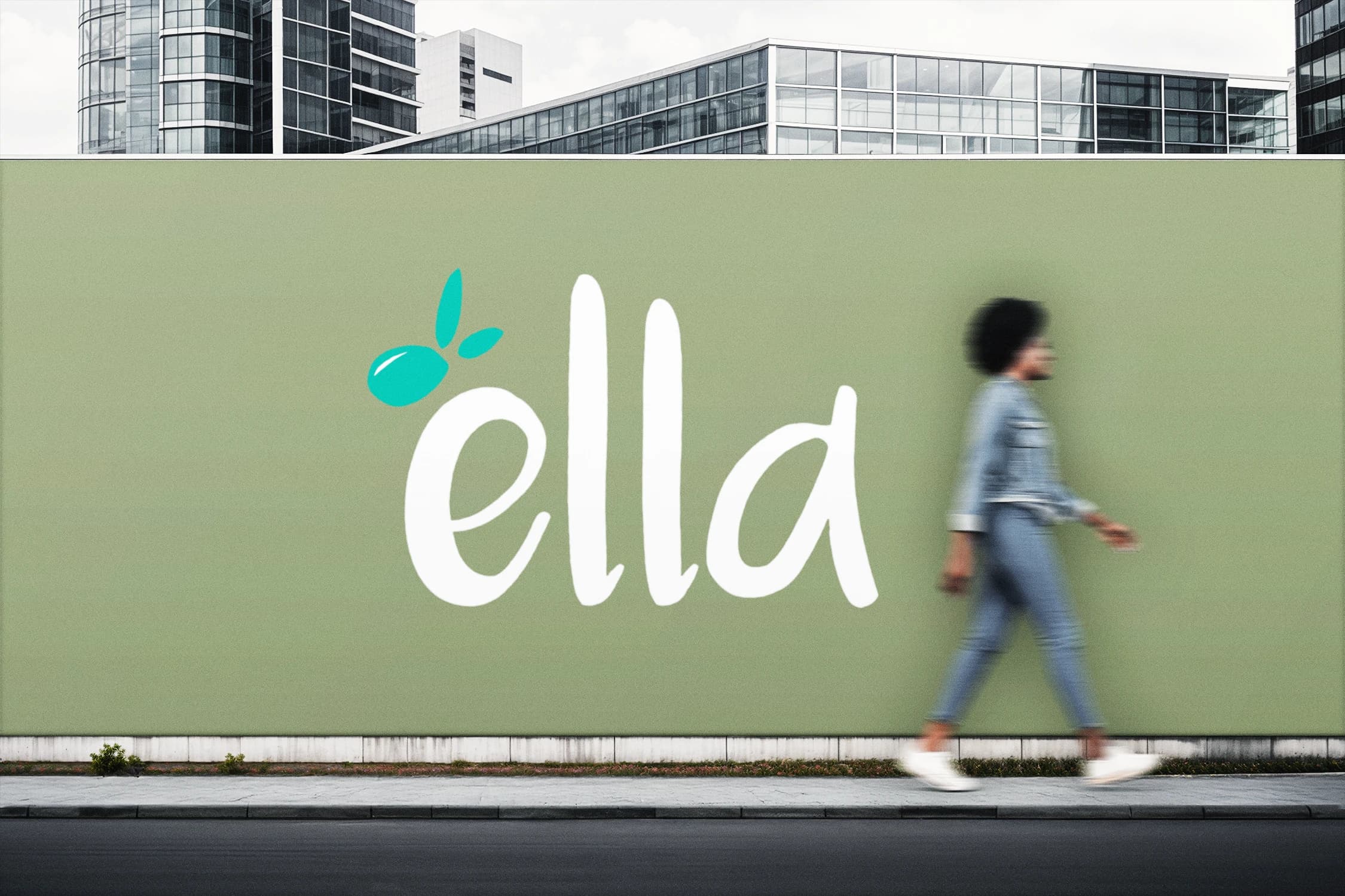 Ella restaurant branding hero with street scene