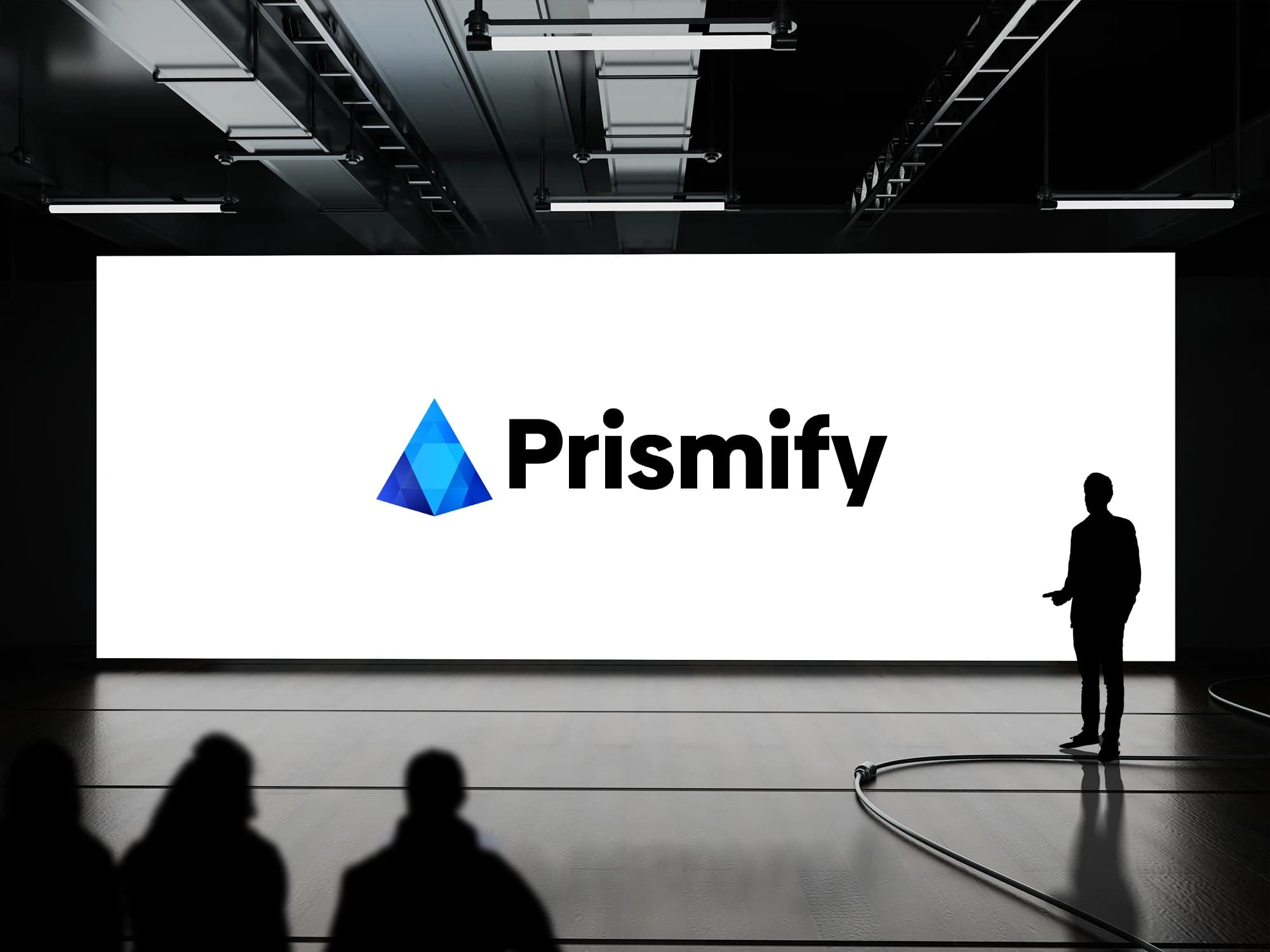 Giant led screen with prismify logo
