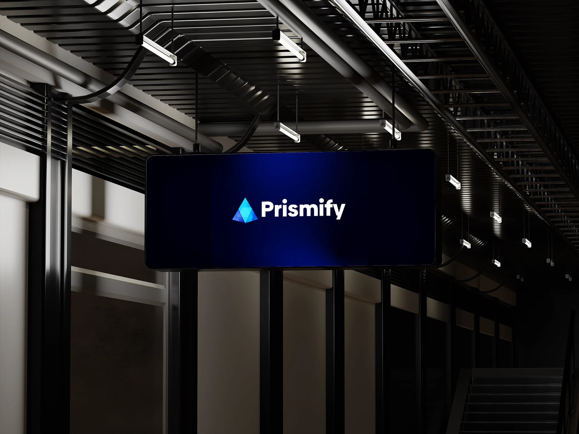 Big lightbox screen with prismify logo
