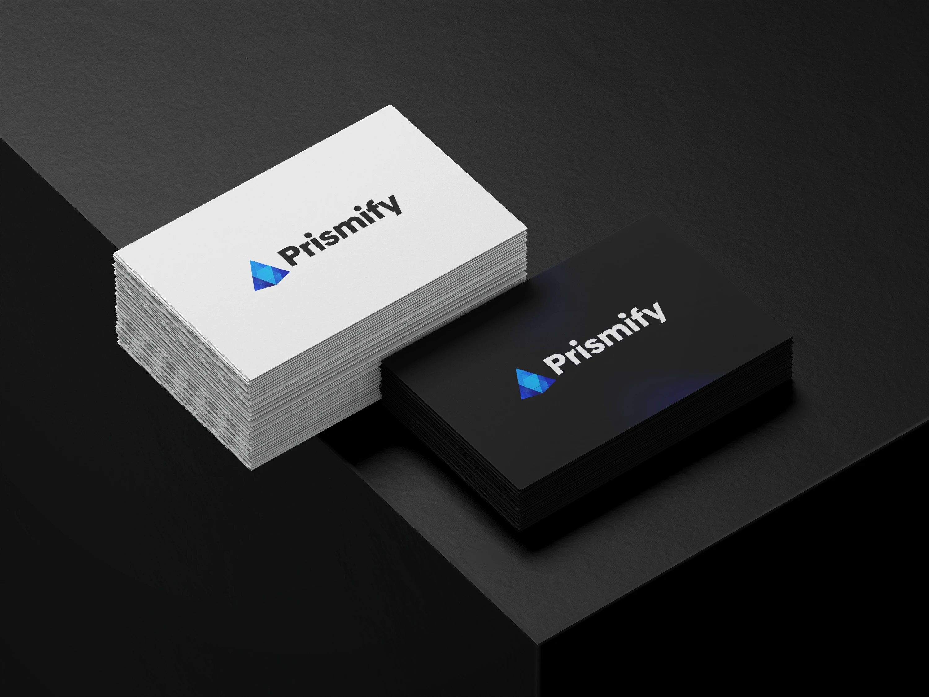 Buisness cards with prismify logo 