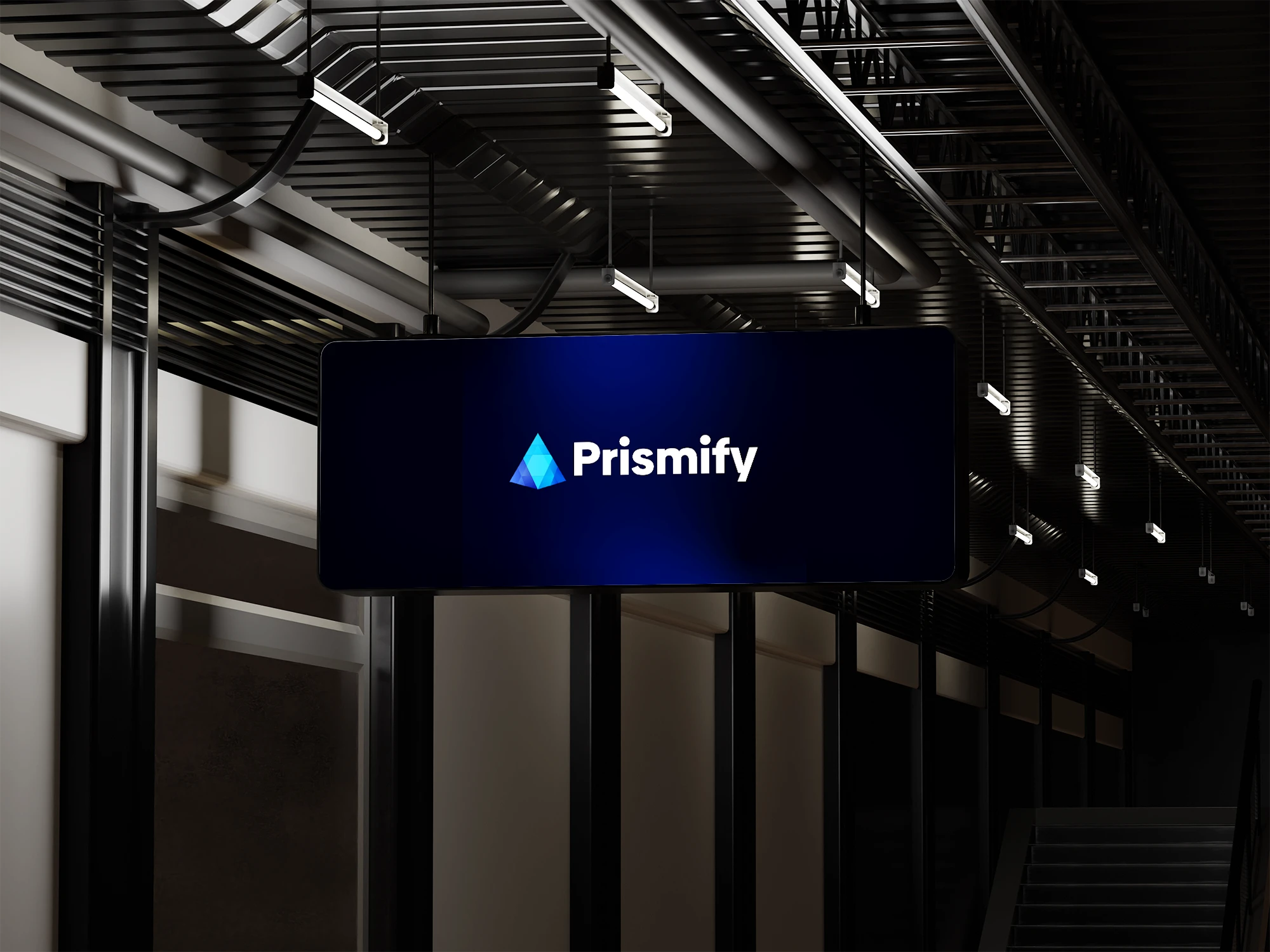 Big lightbox screen with prismify logo