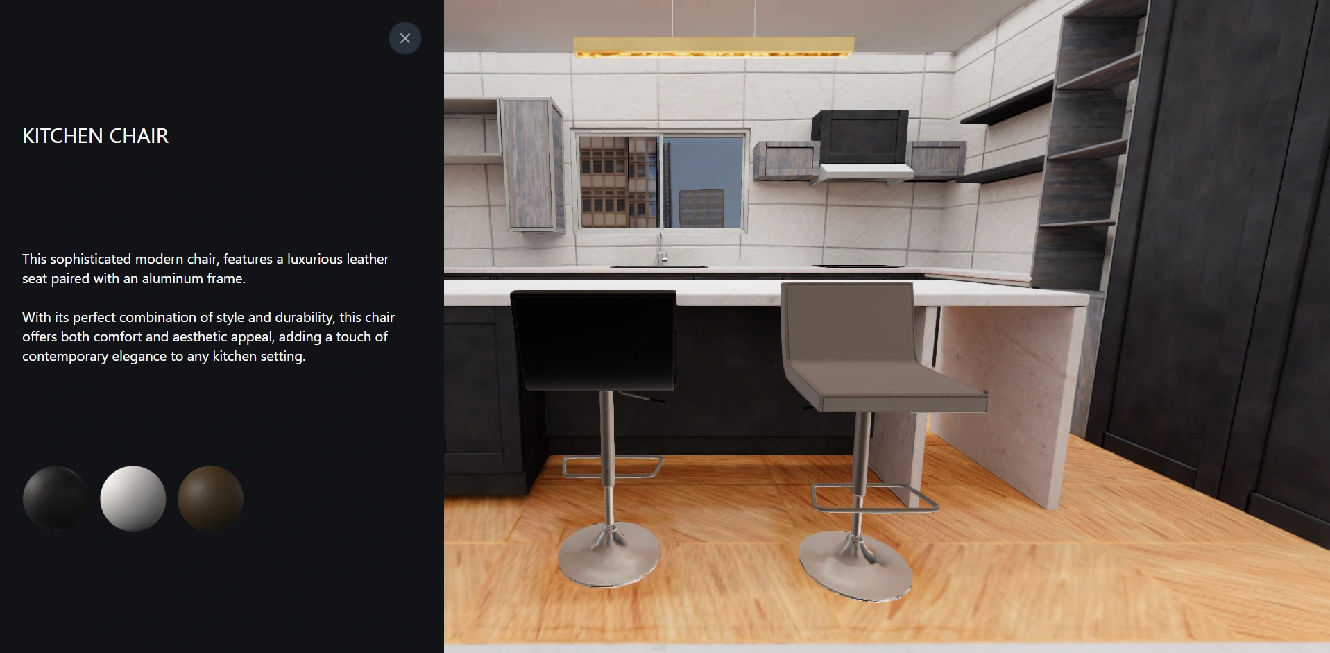 Penthouse kitchen 3D visualization