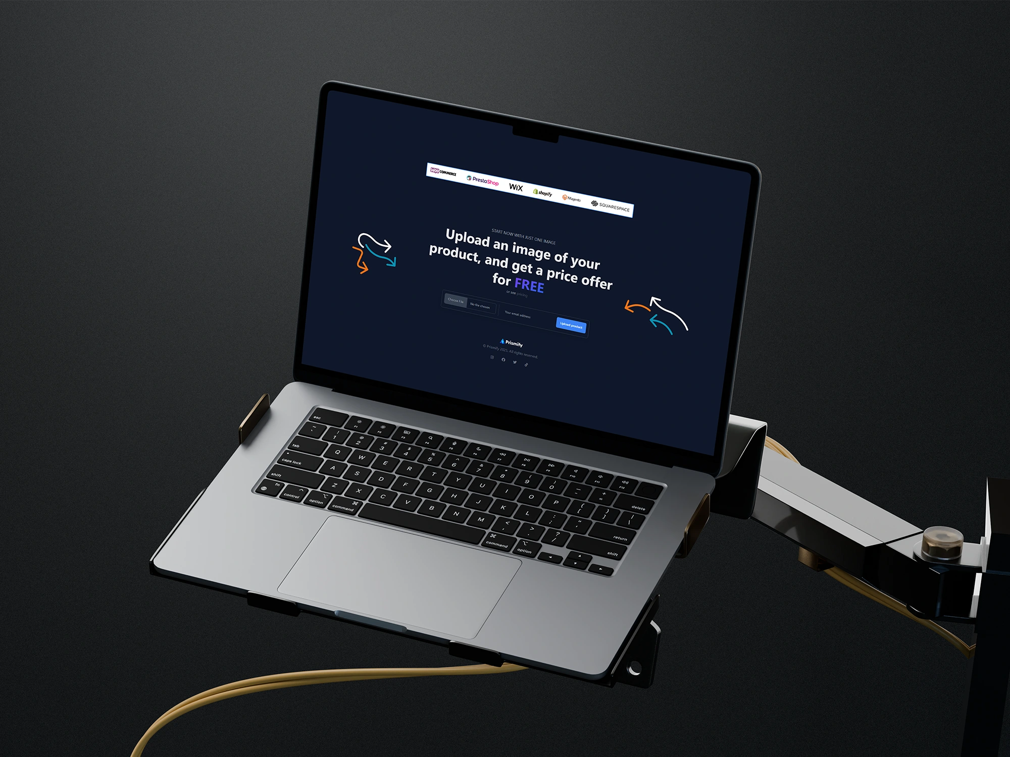 Laptop with our website in it
